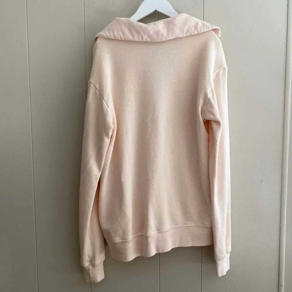 A.L.C. Blush Pink Collared Sweatshirt | Pullover Fleece Top Size XS